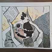 Il mio progetto del corso: Illustrazione con tecniche manuali di tratteggio e dripping. Character Design, Fine Arts, Painting, Watercolor Painting, Portrait Drawing, and Artistic Drawing project by taffylux76 - 03.17.2023