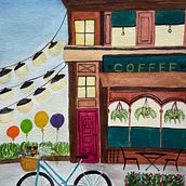 My project for course: Vibrant Urban Illustration with Gouache Paint. Painting, Sketching, Architectural Illustration, and Gouache Painting project by Lori Hicke - 03.17.2023