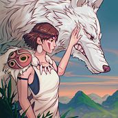 Princess Mononoke Fan Art. Ilustração tradicional projeto de Chris Claudio - 18.03.2023