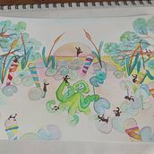 Mon projet du cours : Illustration à l’aquarelle de style japonais. Traditional illustration, Drawing, and Watercolor Painting project by naoa_naval - 03.18.2023