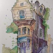 Mi proyecto del curso: Dibujo arquitectónico expresivo con marcadores de colores. Sketching, Drawing, Architectural Illustration, Sketchbook & Ink Illustration project by oskorri - 03.18.2023