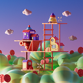 right place . Een project van 3D, Digitale illustratie,  3D-modellering y  3D-ontwerp van Alessandro Iori - 18.03.2023