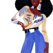 African goddess in a Mood Indigo. Ilustração tradicional, Design de acessórios, Design de personagens, Design de vestuário, Design de joias, Pintura, Design de calçados, Comic, Pattern Design, Desenho, Design de cartaz, Design de moda, Pintura guache, Design floral e vegetal, Pintura decorativa, Álbum ilustrado, Desenho de moda, e Estamparia têxtil projeto de Shannice Pattern - 18.03.2023