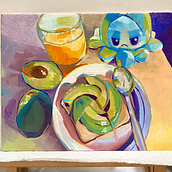 My first oil painting! . Fine Arts, Painting, and Oil Painting project by wipetty - 03.19.2023