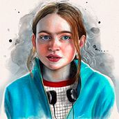 Max de Stranger Things. Traditional illustration, and Watercolor Painting project by Mary Orsini - 07.02.2022