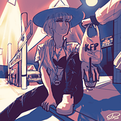 “Pitstop”- Fanart based on Hololive EN . Ilustração tradicional projeto de Seny - 06.03.2022