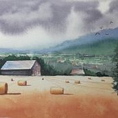 Mon projet du cours : Paysages à l'aquarelle : techniques et outils expérimentaux. Fine Arts, Painting, and Watercolor Painting project by v.sorbets - 03.20.2023