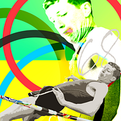 Dick Fosbury. Een project van Traditionele illustratie y Digitale illustratie van Marzia Schenetti - 21.03.2023