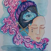My project for course: Surreal Illustration with Watercolor and Ink . % jennifercossar tarafından hazırlanan Geleneksel illüstras, on, Güzel sanatlar, Tablo, Çizim, Sulubo, Ve a Resim projesi - 03.14.2023
