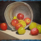 Bucket of Apples Still Life . % Charlotte Griffin tarafından hazırlanan Tablo, Doğalcı İllüstras, Ve on projesi - 03.21.2023