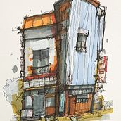 My project for course: Expressive Architectural Sketching with Colored Markers Ein Projekt aus dem Bereich Skizzenentwurf, Zeichnung, Architektonische Illustration, Sketchbook und Illustration mit Tinte von Кахрамон Сабиров - 20.03.2023