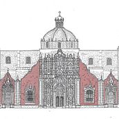 Sagrario Metropolitano de la Ciudad de México. Architecture, Sketching, Drawing, Realistic Drawing, and Architectural Illustration project by Rodrigo Snz - 03.22.2023