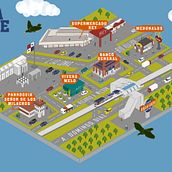 Mi proyecto del curso: Ilustración de mapas isométricos: captura la vibración de una ciudad. Traditional illustration, Infographics, Drawing, Digital Illustration, Digital Painting, and Architecture project by Ana Vallester - 03.22.2023