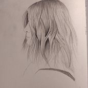 Dibujo del pelo PP. Traditional illustration project by joel Alcala - 03.22.2023