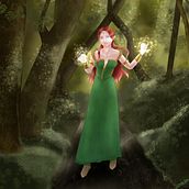 Fantasy Forest Elf. Un progetto di Illustrazione tradizionale, Disegno artistico e Disegno digitale di Diana Coto - 21.12.2022