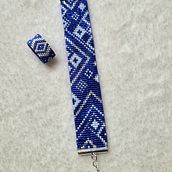 My project for course: Royal Blue couple (bracelet & ring). Accessor, and Design project by mandy_b - 03.23.2023