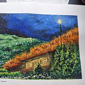 My project for course: Painting Atmospheric Landscapes with Gouache. Traditional illustration, Painting, and Gouache Painting project by Kshitija Sinha - 12.10.2022