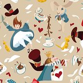 Tea Party Alicia. Design, Traditional illustration, Accessor, Design, Art Direction, Character Design, Graphic Design, Packaging, Pattern Design, Vector Illustration, and Children's Illustration project by Marina Madrigal - 03.24.2023
