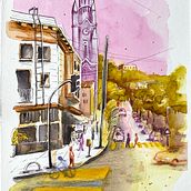 Urban Sketching: Kreiere expressive Stadtlandschaften. Un progetto di Pittura, Bozzetti, Disegno, Pittura ad acquerello, Sketchbook e Illustrazione con inchiostro di dannyknebel - 24.03.2023