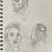 My project for course: Portrait Sketchbooking: Explore the Human Face. Projekt z dziedziny Sketching,  R, sunek, Portret,  R, sunek art, st, czn i Sketchbook użytkownika Judy Ng - 24.03.2023