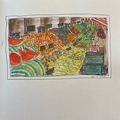 Mein Abschlussprojekt für den Kurs: Aquarellsketching: Marktszene. Traditional illustration, Sketching, Creativit, Drawing, Watercolor Painting, and Sketchbook project by eve6 - 03.25.2023