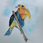 Pássaro em aquarela . Een project van Traditionele illustratie, Aquarelschilderen,  Ontwerp, Animatie, Schilderij y  Tekening van Lourdes Ludgero - 22.03.2023