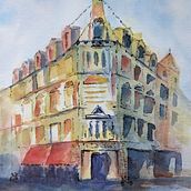 My project for course: Architectural Sketching with Watercolor and Ink. Un proyecto de Bocetado, Dibujo, Pintura a la acuarela, Ilustración arquitectónica, Sketchbook e Ilustración con tinta de caribou - 25.03.2023