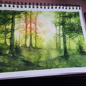 My project for course: Dreamy Watercolor Landscapes: Paint with Light. Projekt z dziedziny  Malarstwo i Malowanie akwarelą użytkownika olga_miller_usa - 26.03.2023