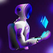 Space Knight . Ilustrație tradițională de Mubarak Mohamed - 03.26.2023