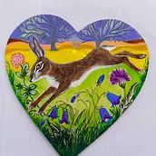 Spring Hare . Traditional illustration, Painting, Acr, lic Painting, Gouache Painting, and Design project by lisa stubbings - 03.20.2023