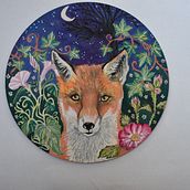  Midnight Fox . Traditional illustration, Acr, lic Painting, Gouache Painting, Design, Arts, and Crafts project by lisa stubbings - 03.26.2023