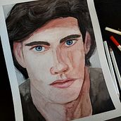 Prince Eric from The Little Mermaid. Een project van Traditionele illustratie, Aquarelschilderen y  Portrettekening van Aleksandra Ziober - 04.03.2023