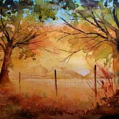 Mi proyecto del curso: Pintura de paisajes realistas con acuarela. Un proyecto de Bellas Artes, Pintura, Bocetado, Pintura a la acuarela e Ilustración naturalista				 de Daniela Henríquez - 26.03.2023