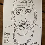 Self portrait, Felix Scheinberger’s class. Traditional illustration, Sketching, Creativit, Drawing, Watercolor Painting, and Sketchbook project by phillaschmidt - 03.26.2023