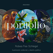 Portfolio de ilustración editorial y diseño gráfico. Een project van Traditionele illustratie,  Reclame,  Ontwerp,  Br, ing en identiteit, Ontwerp van personages, Redactioneel ontwerp, Grafisch ontwerp, Packaging, Patroonontwerp, Vectorillustratie, Posterontwerp,  Concept art, Digitaal ontwerp,  Botanische illustratie, Digitale tekening,  Digitaal schilderij, Redactionele illustratie y Prentenboeken van Robea Fee Schlegel - 14.03.2023