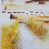 Meu projeto do curso: Paisagens naturais em aquarela. Painting, and Watercolor Painting project by Joana São Marcos - 03.27.2023