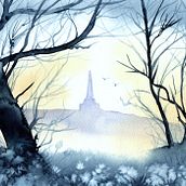 Lansdowne Monument on a frosty morning. Un proyecto de Pintura a la acuarela y Pintura de Sonia Hill - 27.03.2023