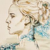 My project for course: Experimental Portraiture with Ink, Tea and Alcohol. Fine Arts, Painting, Drawing & Ink Illustration project by katharina_rutkowski - 03.27.2023