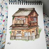 Meu projeto do curso: Desenho arquitetônico expressivo com marcadores coloridos. Sketching, Drawing, Architectural Illustration, Sketchbook & Ink Illustration project by Lucas Adryan - 03.28.2023