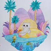 Mi proyecto del curso: Técnicas de ilustración con acuarela y gouache. Traditional illustration, Fine Arts, Painting, Watercolor Painting, and Children's Illustration project by jise84 - 03.29.2023