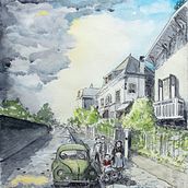 Mon projet du cours : Dessin architectural à l’aquarelle et à l’encre. Een project van  Schetsen,  Tekening, Aquarelschilderen,  Architecturale illustratie, Sketchbook y  Illustratie met inkt van ciliatam - 30.03.2023
