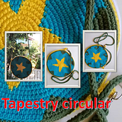 Meu projeto do curso: Tapestry circular: crie patterns e acessórios. Accessor, Design, Pattern Design, Fiber Arts, DIY, Crochet, and Textile Design project by Kátia Cristina - 03.30.2023