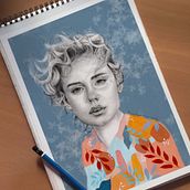 Mi proyecto del curso: Retrato con lápiz, técnicas de color y Photoshop Ein Projekt aus dem Bereich Traditionelle Illustration, Bildende Künste, Bleistiftzeichnung, Zeichnung, Digitale Illustration und Porträtzeichnung von ilevc22 - 28.03.2023