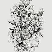 Le Tigre. Tattoo Design project by Jayne Ashton - 02.01.2023