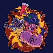 Firefighter Shirt Design. Character Design project by Alexander Ferrer - 02.25.2023