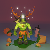 My project for course: Low Poly Character Modeling for Video Games. 3D, Modelagem 3D, Videogames, Design de personagens 3D, e Design de videogames projeto de Alena Sas - 02.04.2023