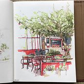 Projet du cours : Esquisses d'architecture expressives aux feutres de couleur. Sketching, Drawing, Architectural Illustration, Sketchbook & Ink Illustration project by mathiwi_1 - 04.02.2023