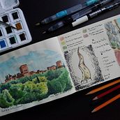 Mi proyecto del curso: Cuaderno de viaje en acuarela. Traditional illustration, Watercolor Painting, Architectural Illustration, and Sketchbook project by Carlo Sebastián - 04.02.2023