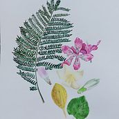 Flowers and leaves from the park. Een project van Traditionele illustratie,  Beeldende kunst, Schilderij,  Tekening, Aquarelschilderen y  Botanische illustratie van Julia Romanenkova - 02.04.2023