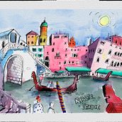 Venice Rialto. Traditional illustration project by Thomas Kimmich - 04.03.2023